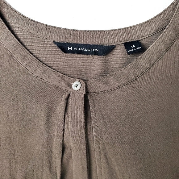 H by Halston  Brown Olive Belted Maxi Dress 14 - Picture 5 of 15